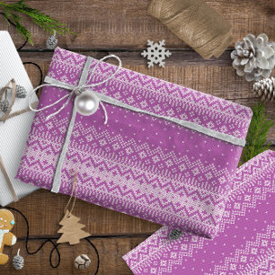 Knitted Stitch Pattern11 Orchid Pink ID208 Wrapping Paper