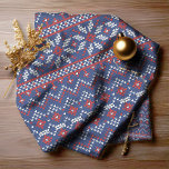 Knitted Stitch Pattern2 Navy/Red ID208 Fabric