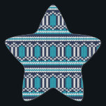 Knitted Sweater Style Christmas or Hanukkah Star Sticker<br><div class="desc">Knitted Sweater Style Christmas or Hanukkah Star Sticker - Fun and festive! Our seriously not ugly Christmas sweater sticker is perfect for your holiday cards, packages, envelopes and random stickering. Evoke cozy holiday charm with this knitted-style Christmas sticker. Adorned with a lovely teal, blue and white motif, it's the perfect...</div>