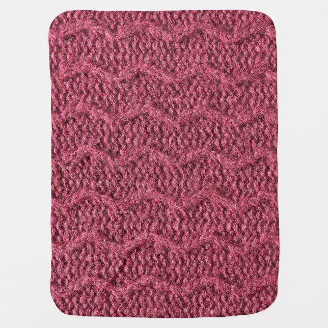 Knitted sweater texture, cherry purple. baby blanket (Front)