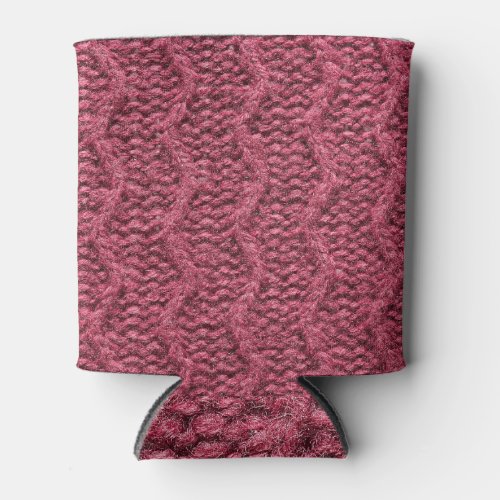 Knitted sweater texture cherry purple can cooler