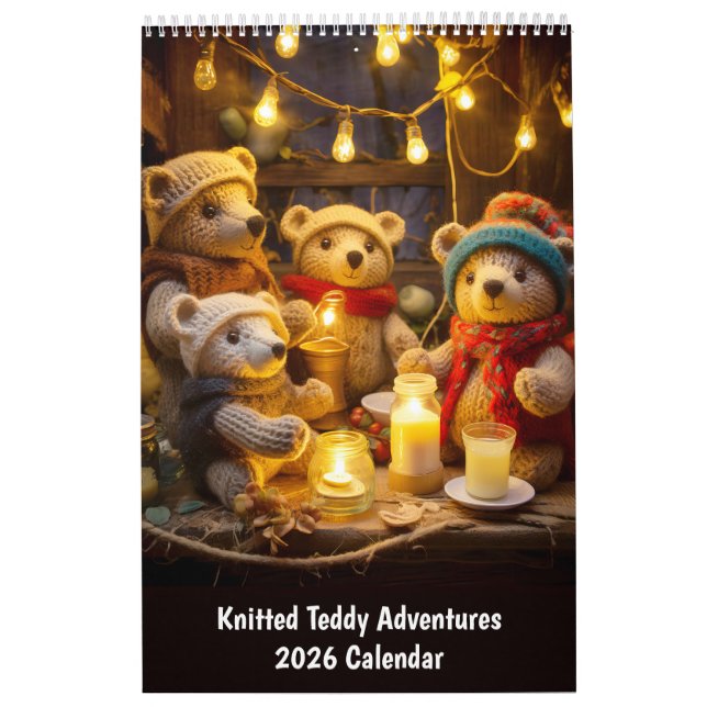 Knitted Teddy Adventures – 2026 Calendar (Cover)