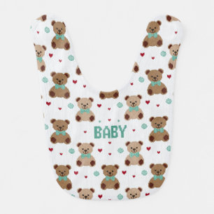 Knitted Teddy Bear Pattern — Baby Bib