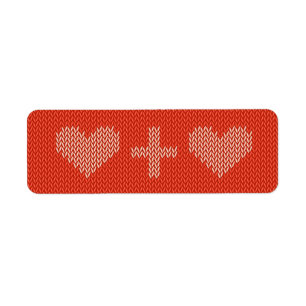 Knitted Two Hearts Label