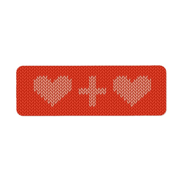 Knitted Two Hearts Label (Front)