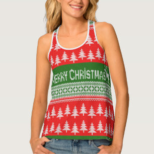 Knitted Ugly Christmas Sweater for warm weather Tank Top