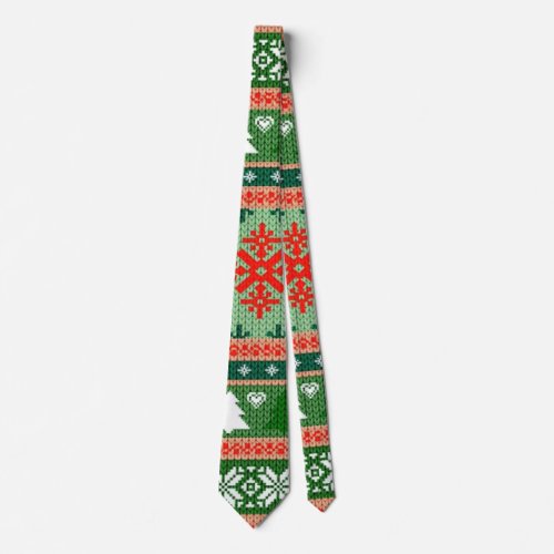 knitted ugly Christmas sweater Neck Tie