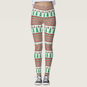 Knitted Ugly Sweater Tree Leggings