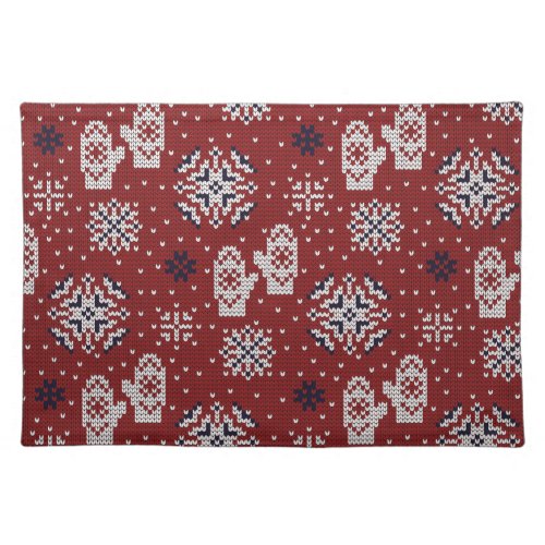 Knitted Winter Christmas Decorative Pattern Cloth Placemat
