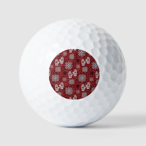 Knitted Winter Christmas Decorative Pattern Golf Balls