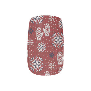 Knitted Winter Christmas Decorative Pattern Minx Nail Art