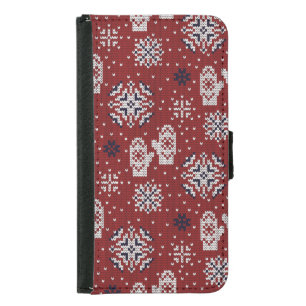 Knitted Winter Christmas Decorative Pattern Samsung Galaxy S5 Wallet Case