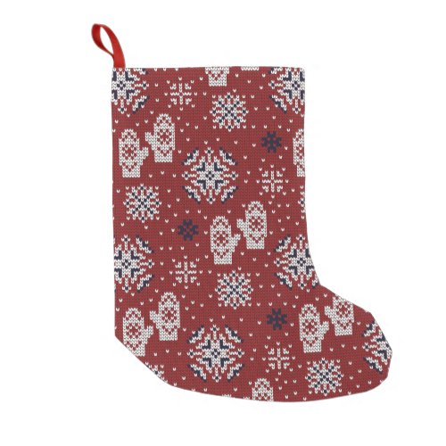 Knitted Winter Christmas Decorative Pattern Small Christmas Stocking