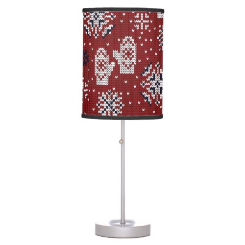 Knitted Winter Christmas Decorative Pattern Table Lamp
