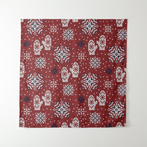 Knitted Winter Christmas Decorative Pattern Tapestry