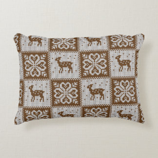 Knitted winter vintage seamless decorative pattern accent pillow