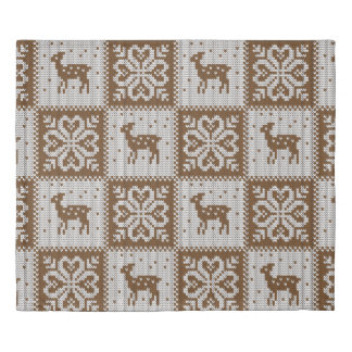 Knitted winter vintage seamless decorative pattern duvet cover