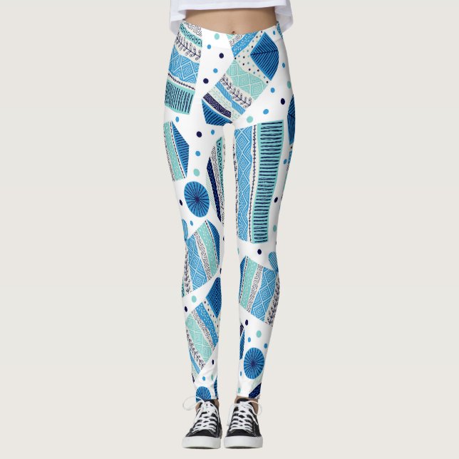 Knitted Winterwear: Cozy Seamless Pattern. Leggings (Front)