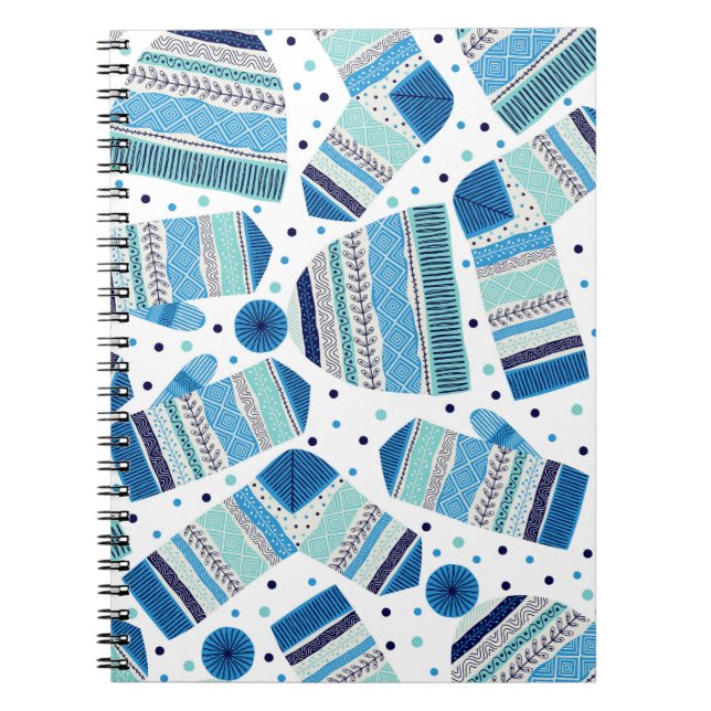 Knitted Winterwear: Cozy Seamless Pattern. Notebook (Front)