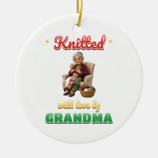 Knitted With Love By Grandma Christmas Ornament