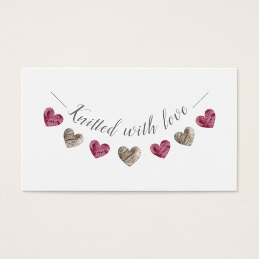knitted with love gift or business card (Front)