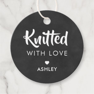 Knitted with Love, Handmade Gift Tag, Chalkboard Favor Tags
