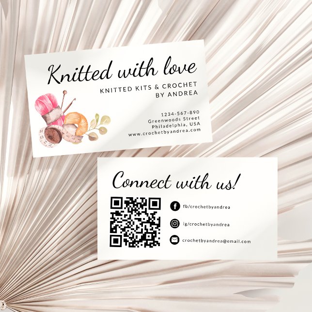 Knitted with Love Handmade Yarn Crochet Business Card (Creator Uploaded)
