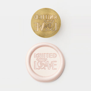 Knitted with love wool and needles wax seal stamp