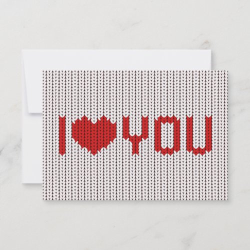 Knitted Wool Look I love you Valentines Day