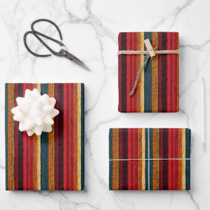 Knitted Wool Stripes Wrapping Paper Sheets