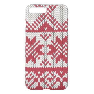 Knitted Xmas pattern in red and white iPhone 8 Plus/7 Plus Case