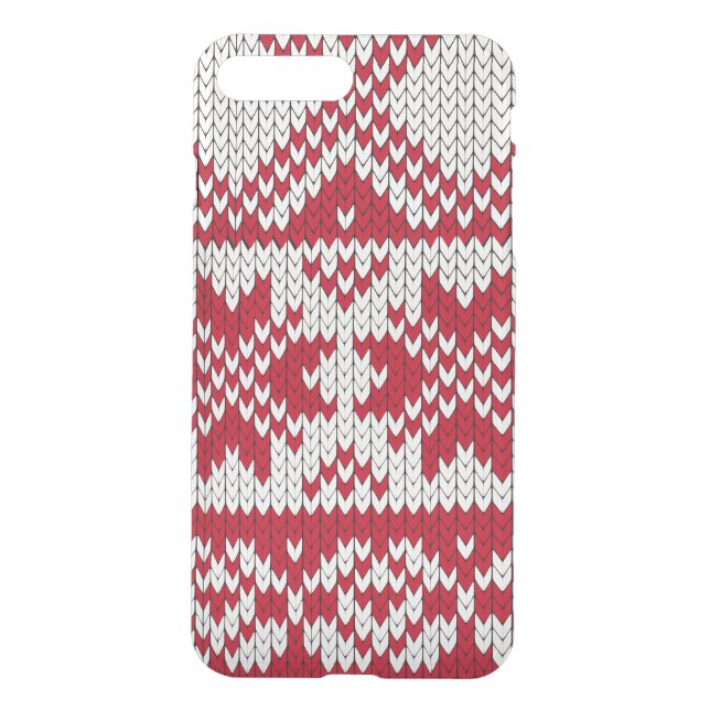 Knitted Xmas pattern in red and white Uncommon iPhone Case (Back)