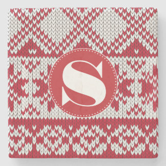 Knitted Xmas Stone Coaster