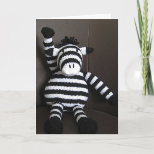 Knitted zebra card