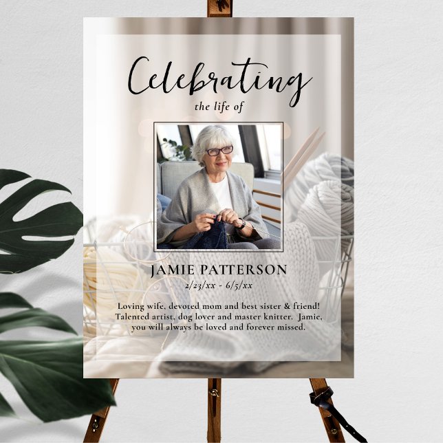 Knitter, Crafts, Celebration of Life Funeral Photo Poster (Creator Uploaded)
