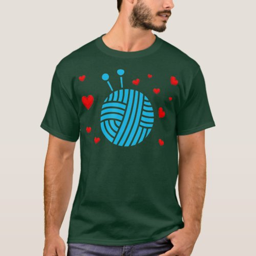 Knitter Crocheting Lover Hearts Knit Crocheter Yar T_Shirt