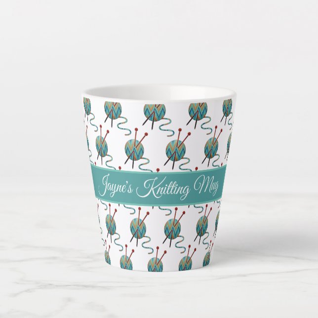 Knitter Gift Custom Name Mug (Front)