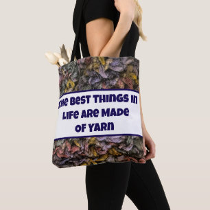 Knitter Multicolor Threads Crafty Photo Love Yarn Tote Bag
