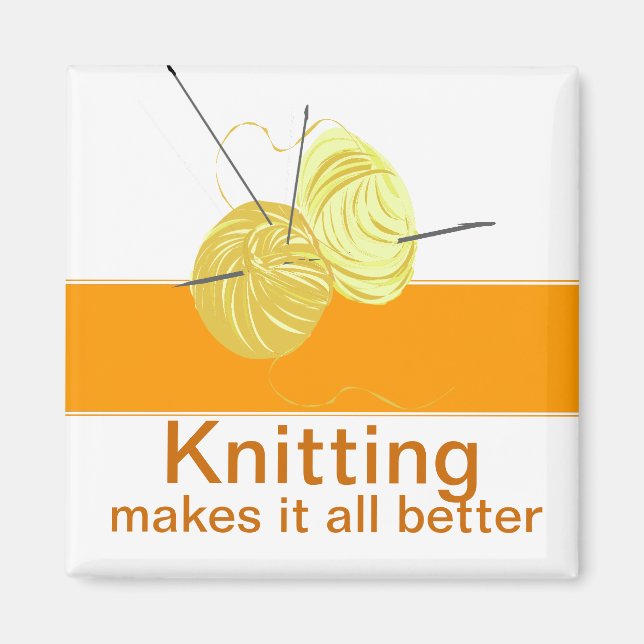 Knitter Yarn'n Needles Magnet (Front)
