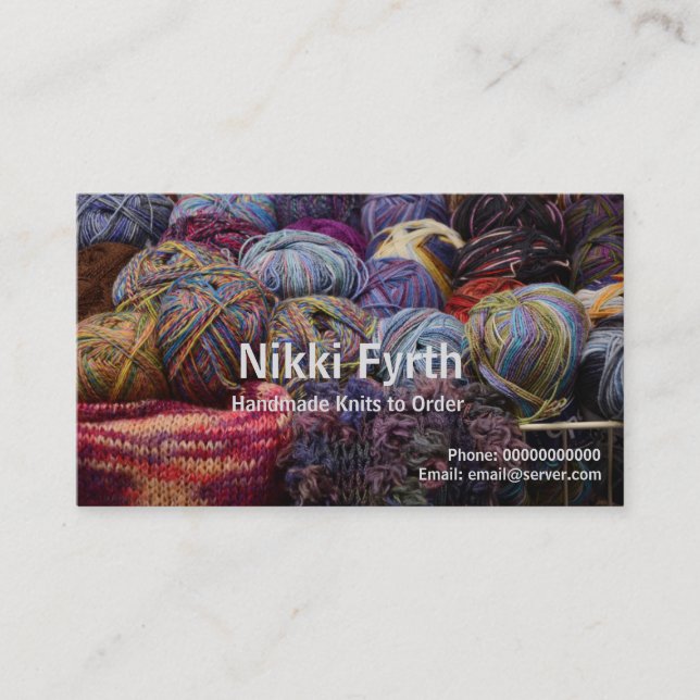 Knitters business card (Front)