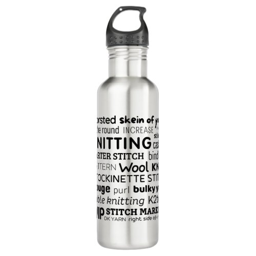 Knitters Favorite Words Stainless Water Bottle 