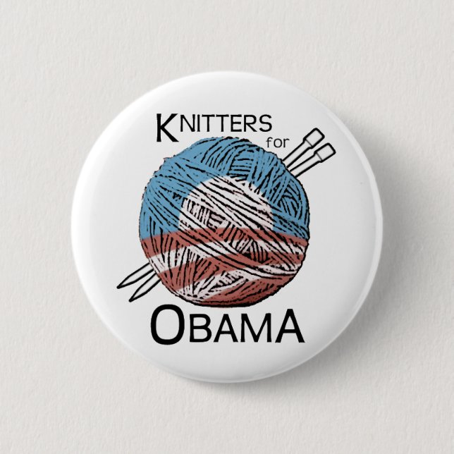 Knitters for Obama Button #1 (Front)
