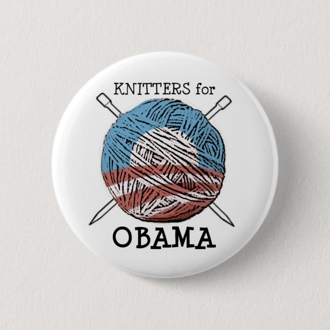 Knitters for Obama Button #2 (Front)