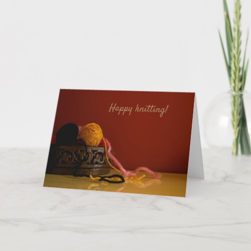 Knitters gift for knitter wool crochet yarn card