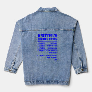 Knitter's Hourly Rate Knitting Crocheting Labor C Denim Jacket
