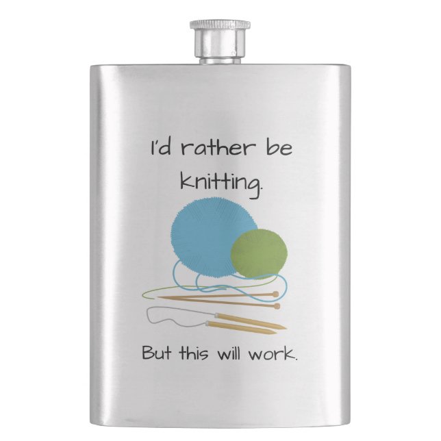 Knitter's humor flask (Front)