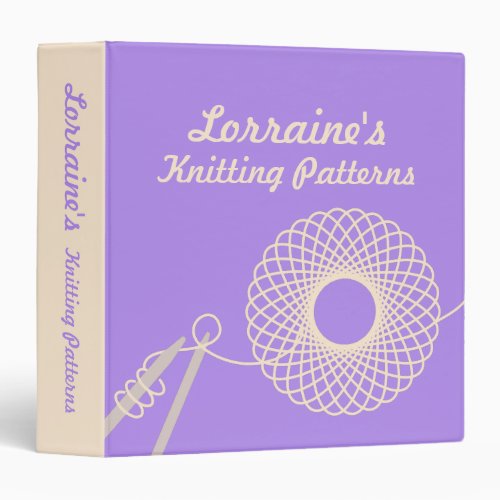 Knitters Knitting patterns purple  cream folder