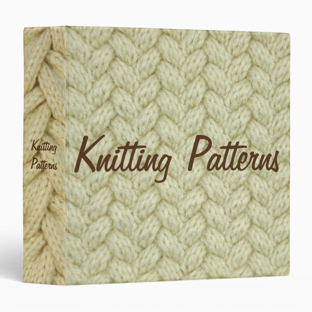 Knitters Knitting Yarn Pattern Folder (Front/Spine)