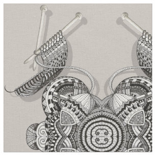 Knitters Paradise Doodle Art Fabric