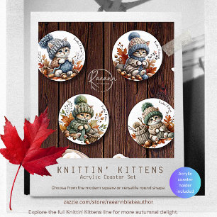 Knittin' Kittens Acrylic Coaster Set